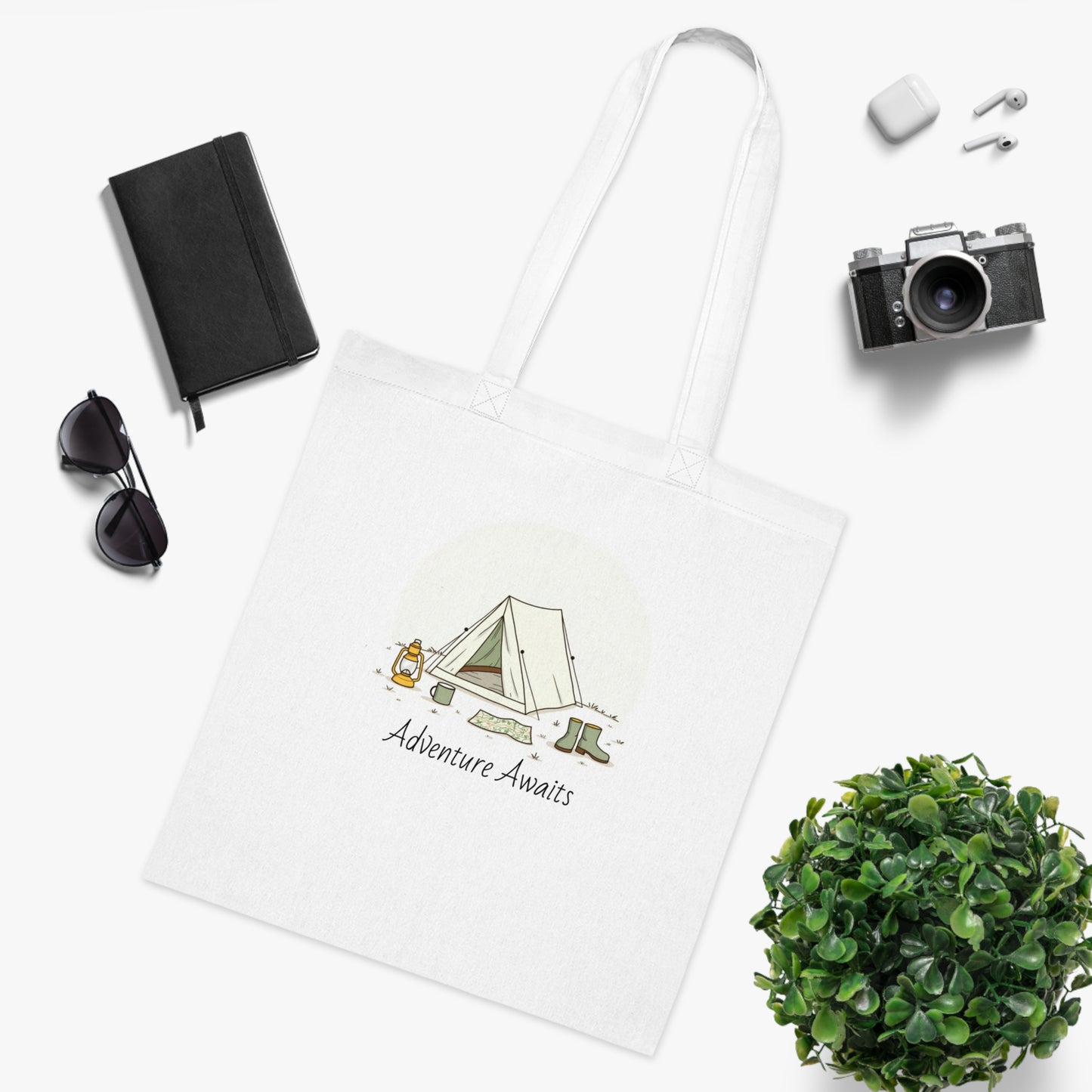 Adventure Awaits Cotton Tote Bag for Campers