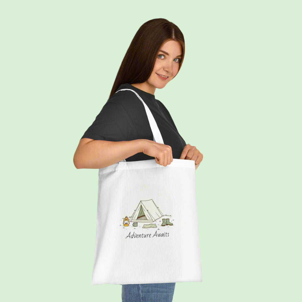 Adventure Awaits Cotton Tote Bag for Campers