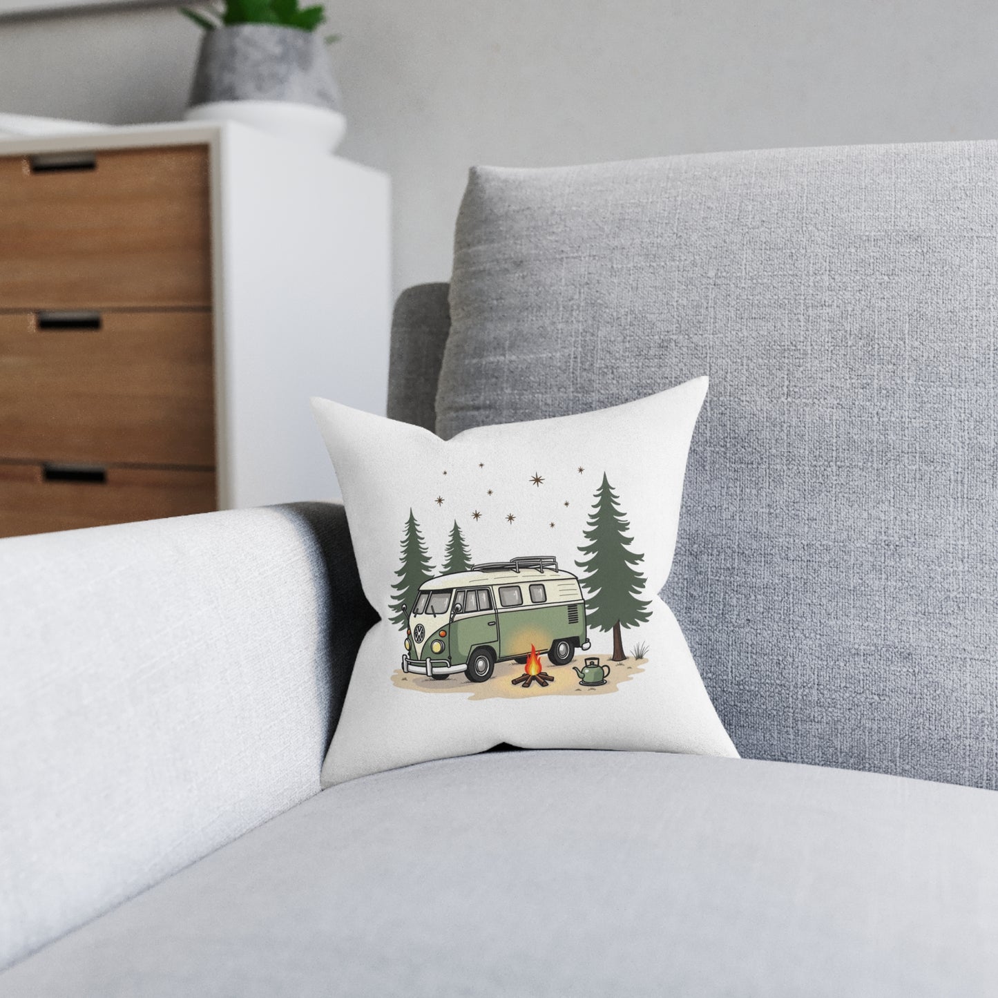 Cosy Camper Square Pillow