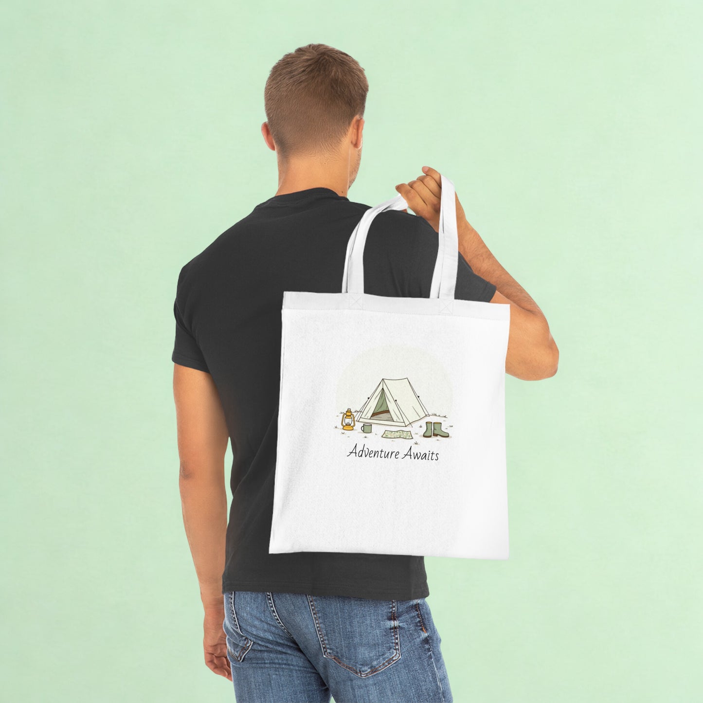 Adventure Awaits Cotton Tote Bag for Campers