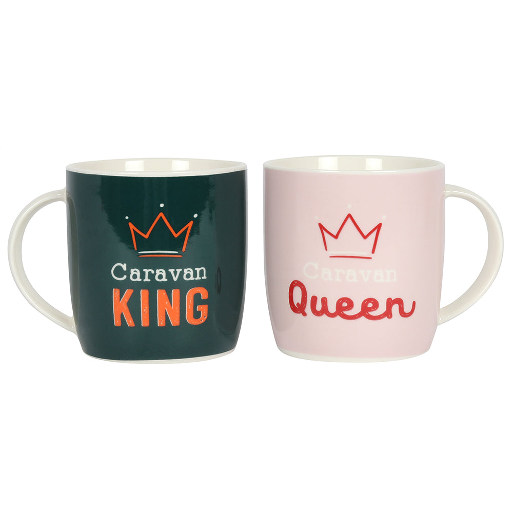 Caravan King & Queen Camping Mug Set