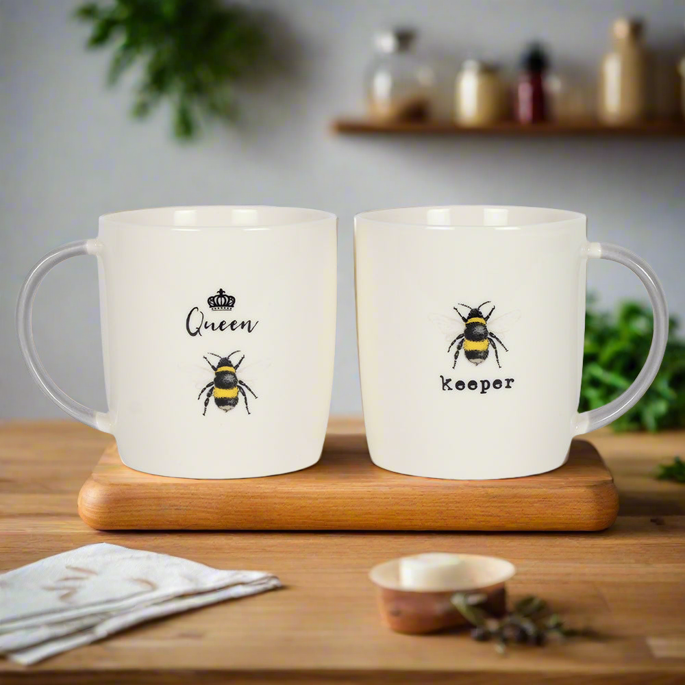 Queen Bee and Bee Keeper Mug Set