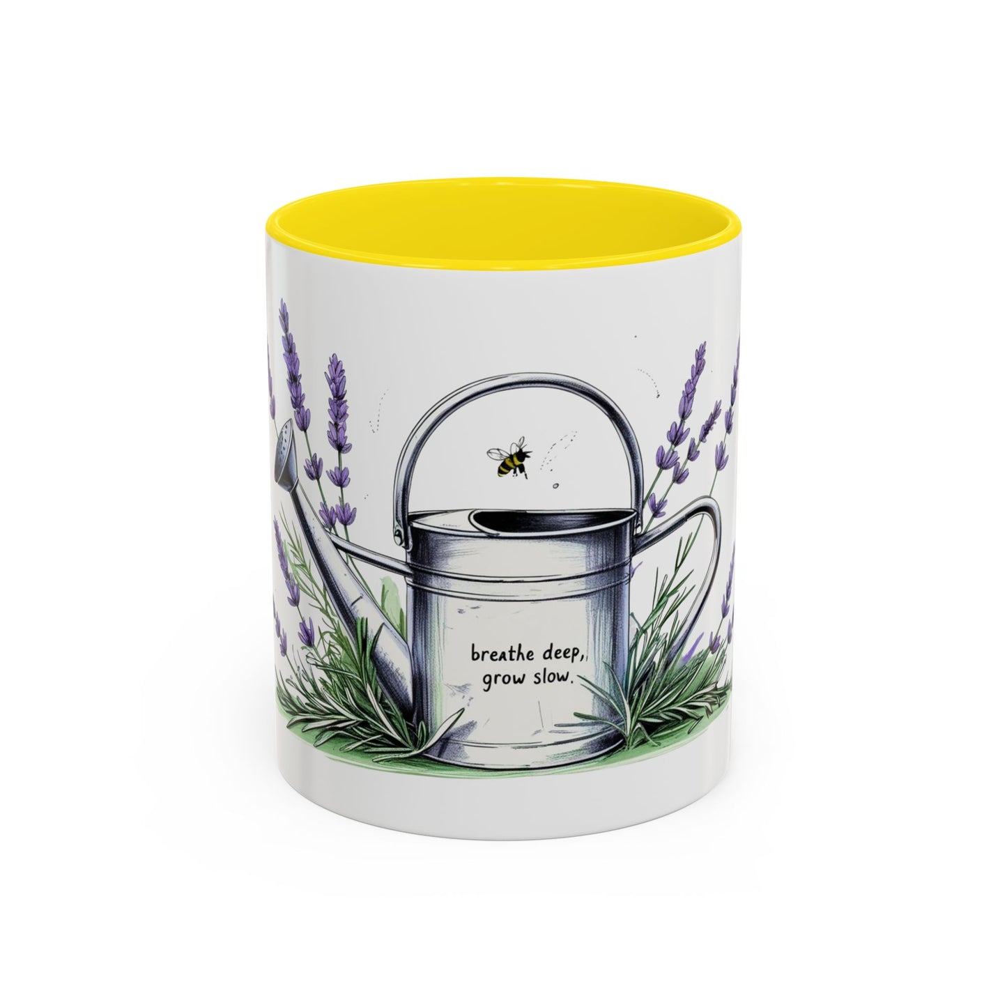 Accent Coffee Mug with Lavender Design for Gardeners