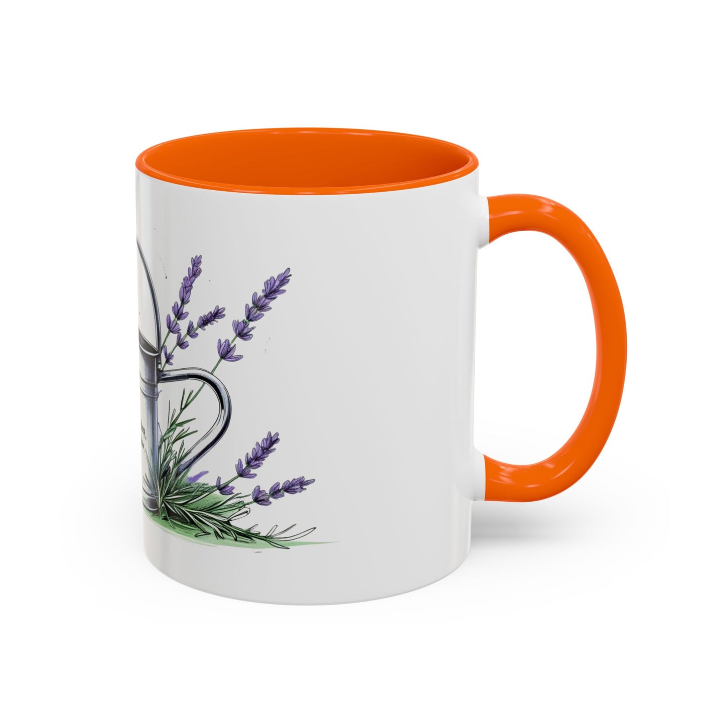 Accent Coffee Mug with Lavender Design for Gardeners