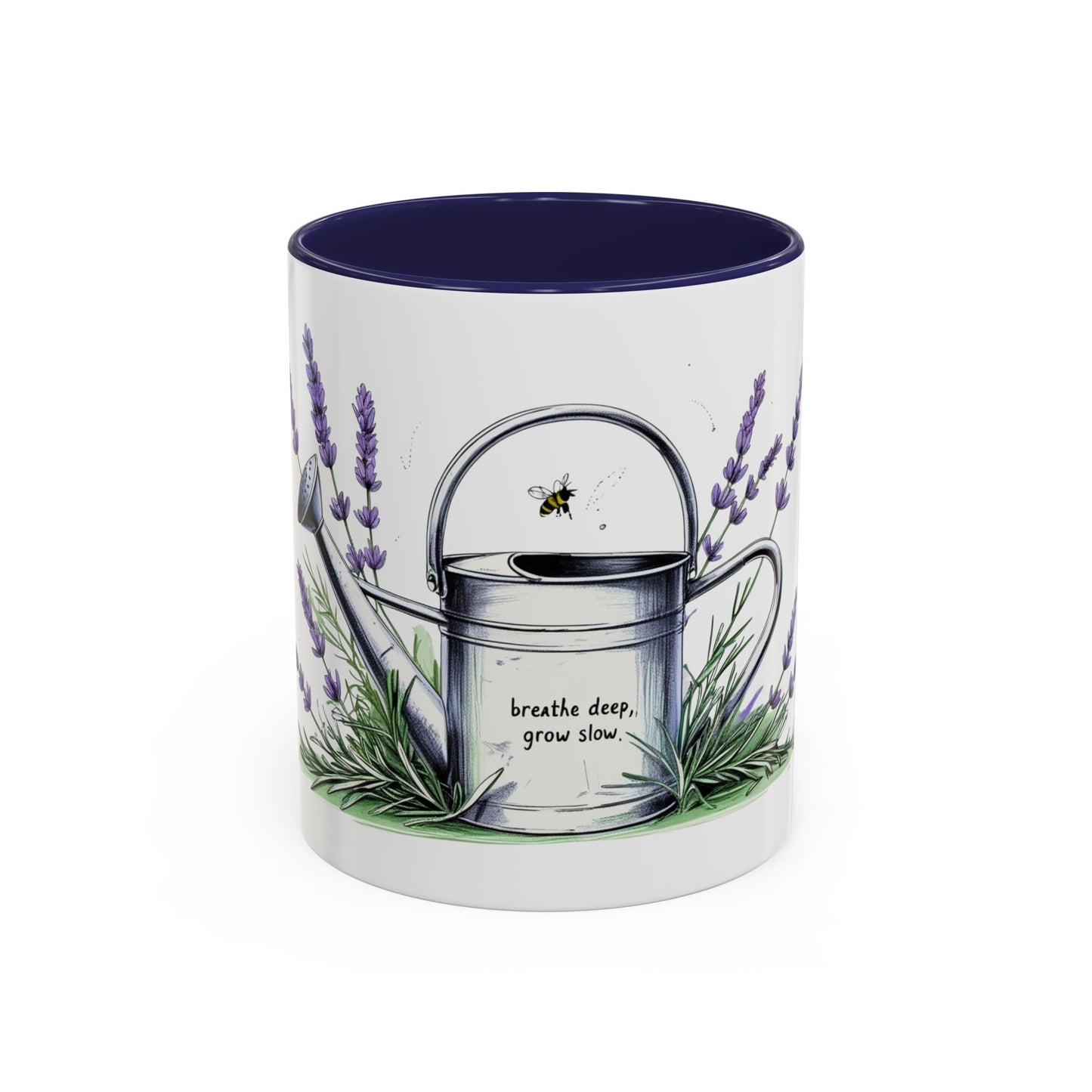 Accent Coffee Mug with Lavender Design for Gardeners