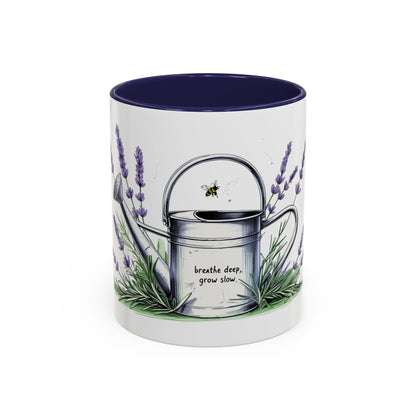 Accent Coffee Mug with Lavender Design for Gardeners