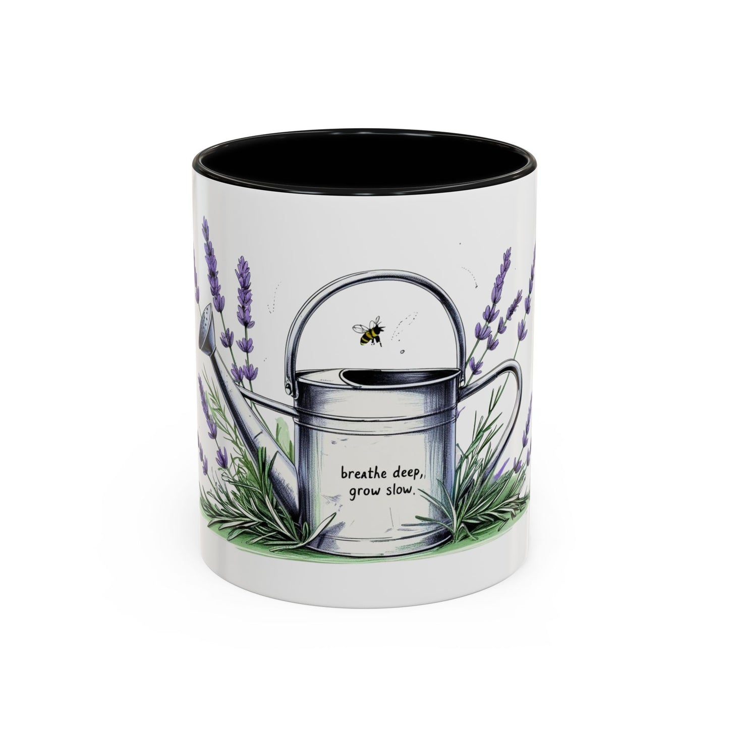 Accent Coffee Mug with Lavender Design for Gardeners