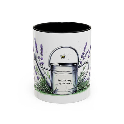 Accent Coffee Mug with Lavender Design for Gardeners