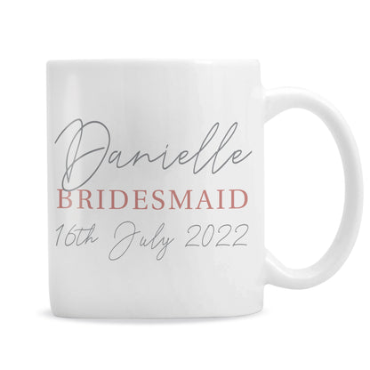 Personalised Grey & Blush Mug