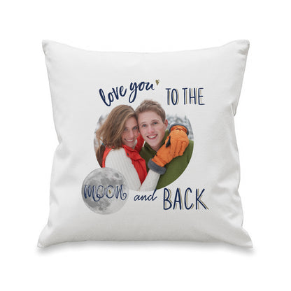 Personalised Moon & Back Photo Upload Cushion