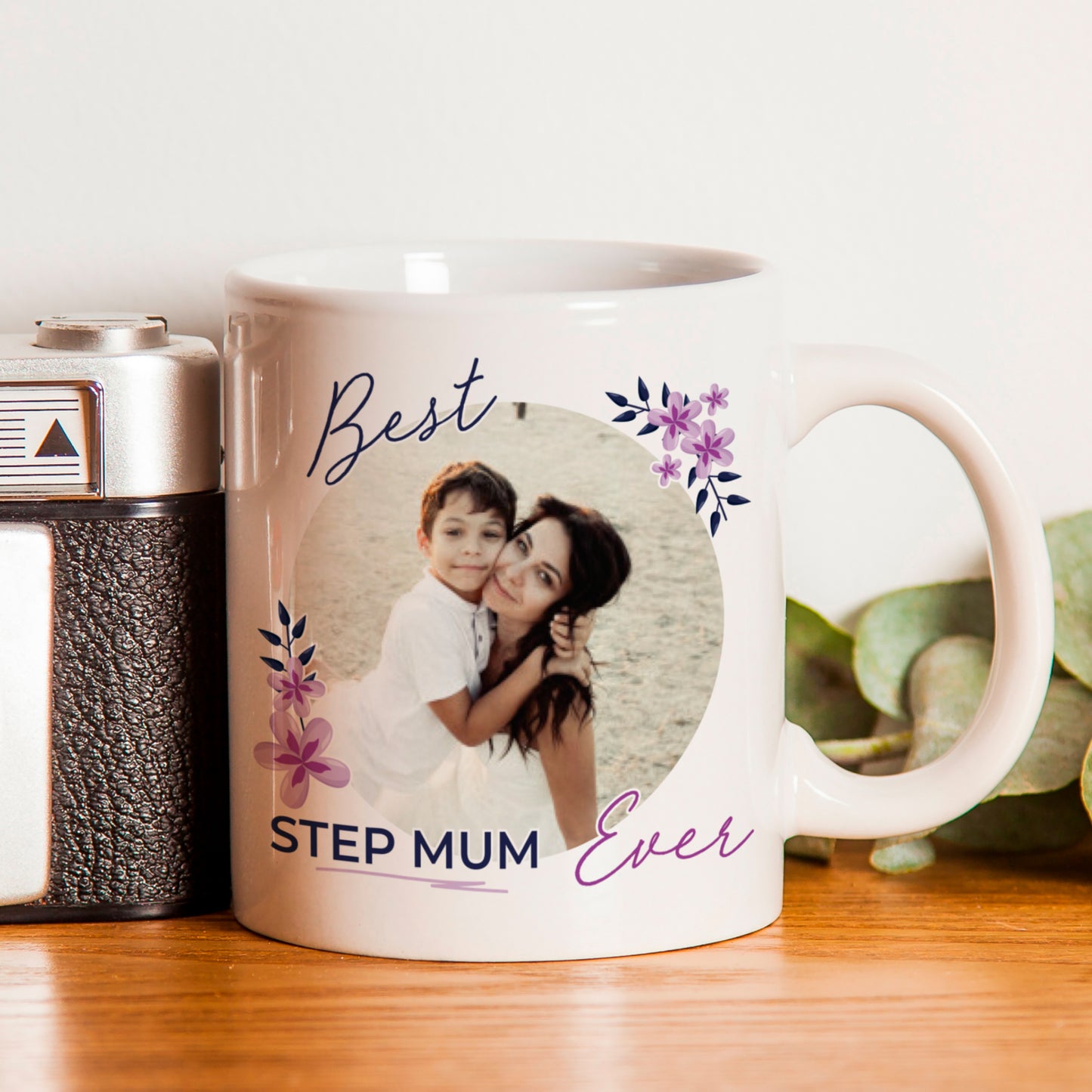 Personalised Floral Best Ever Photo Upload Mug