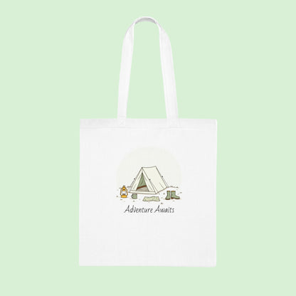 Adventure Awaits Cotton Tote Bag for Campers