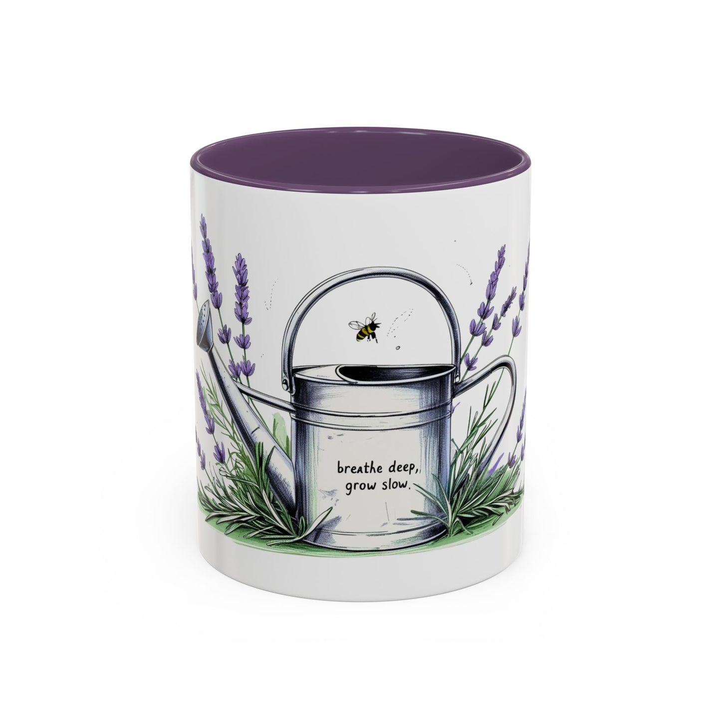 Accent Coffee Mug with Lavender Design for Gardeners