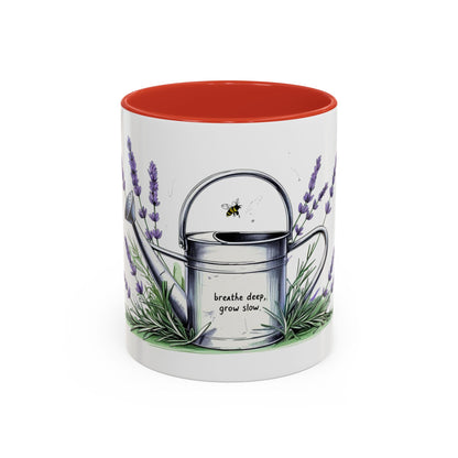 Accent Coffee Mug with Lavender Design for Gardeners