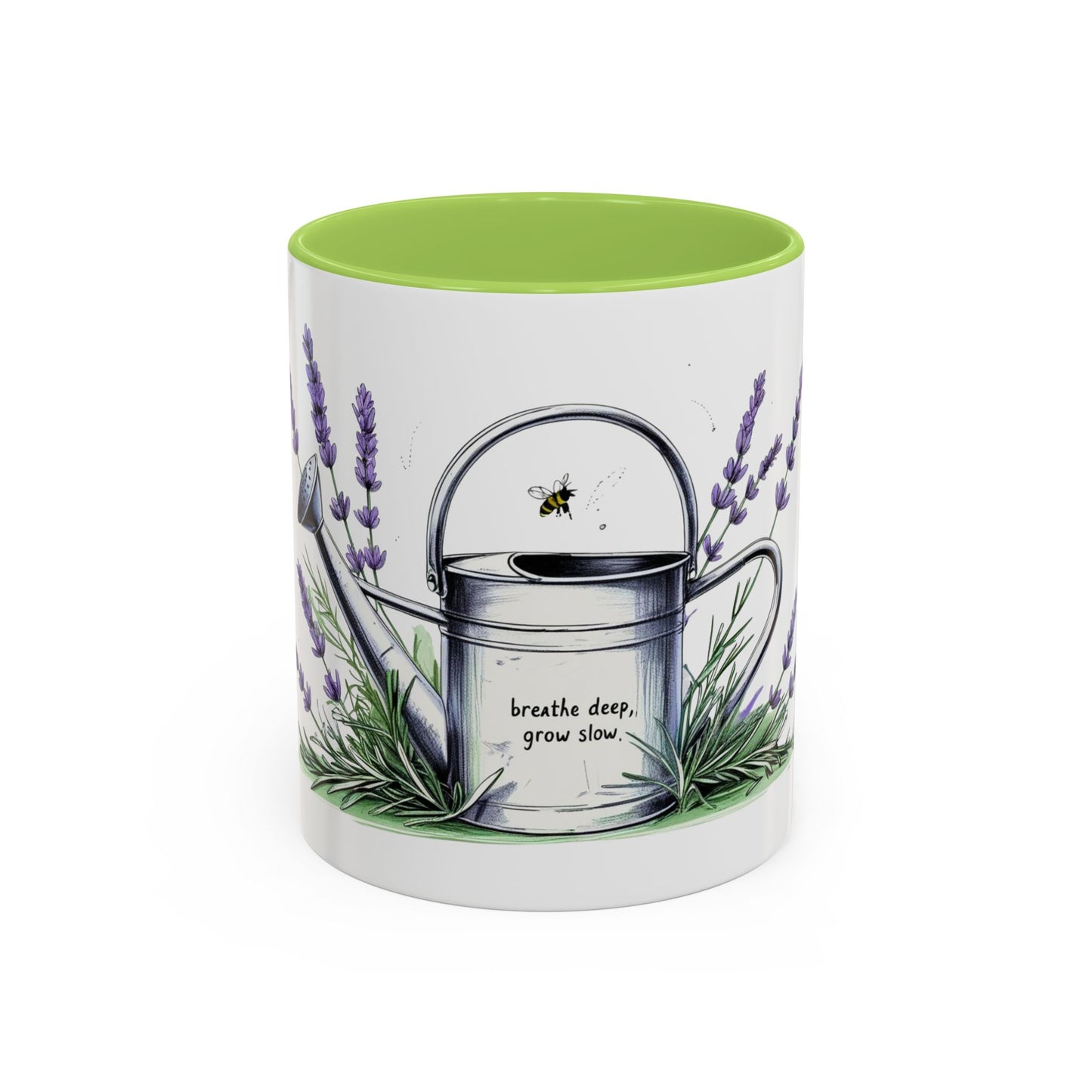 Accent Coffee Mug with Lavender Design for Gardeners