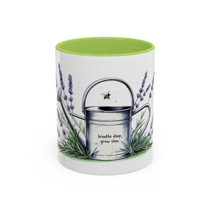 Accent Coffee Mug with Lavender Design for Gardeners