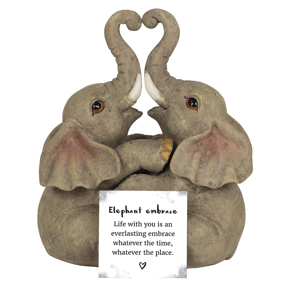 Elephant Embrace Elephant Couple Ornament