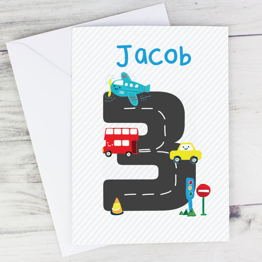 Personalised Vehicles Birthday Card