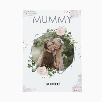 Personalised Floral Abstract Photo Upload Card