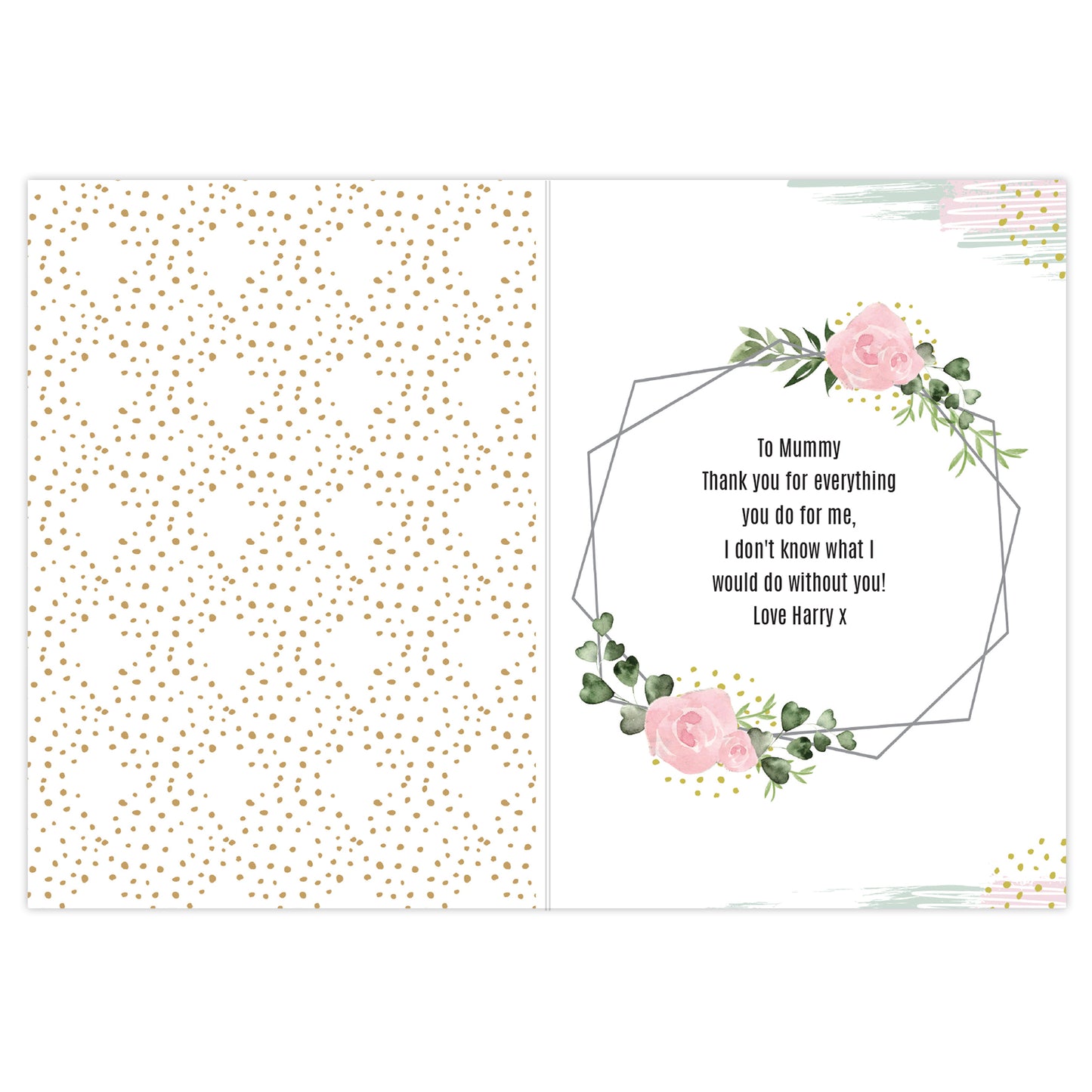 Personalised Floral Abstract Photo Upload Card