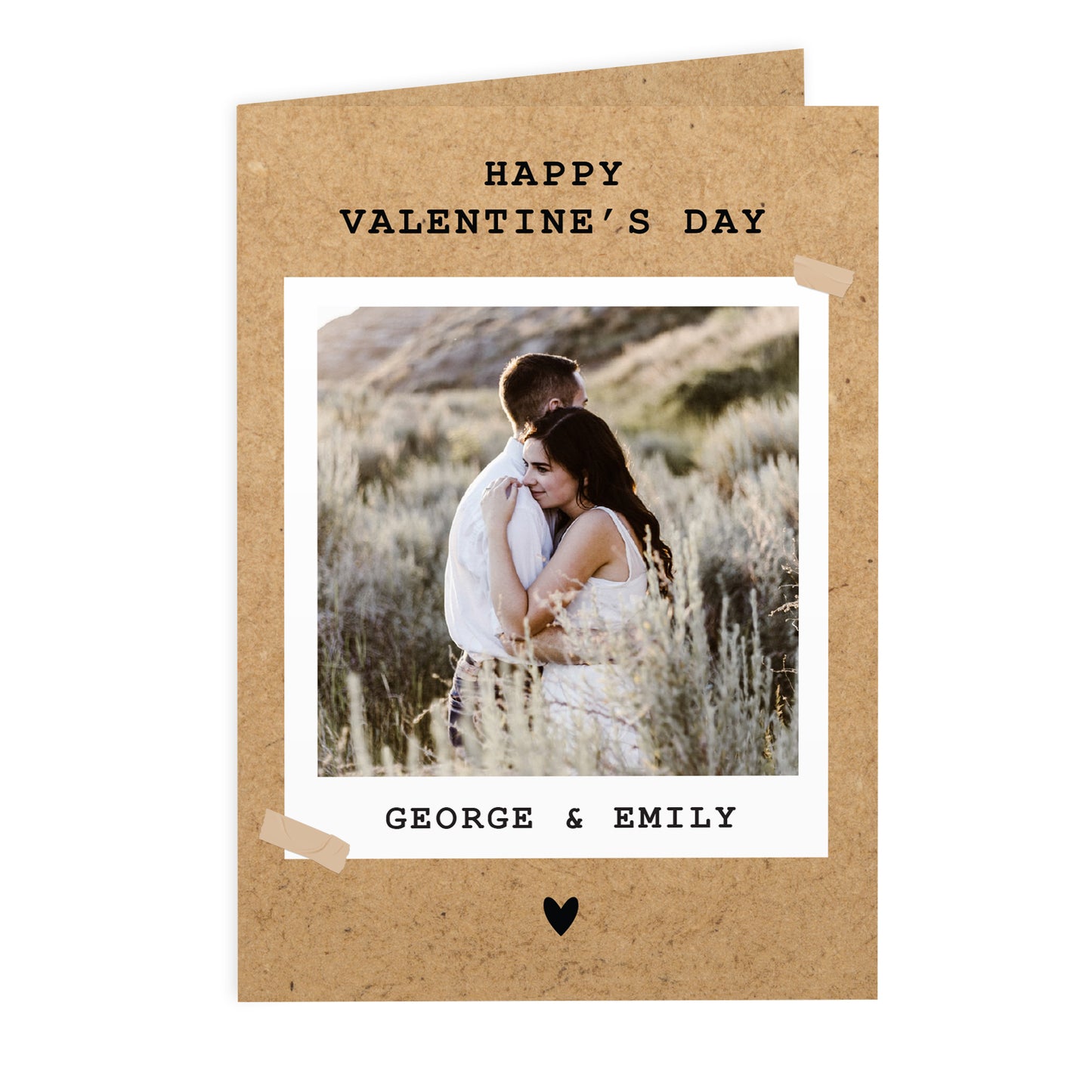 Personalised Rustic Polaroid Photo Upload Card