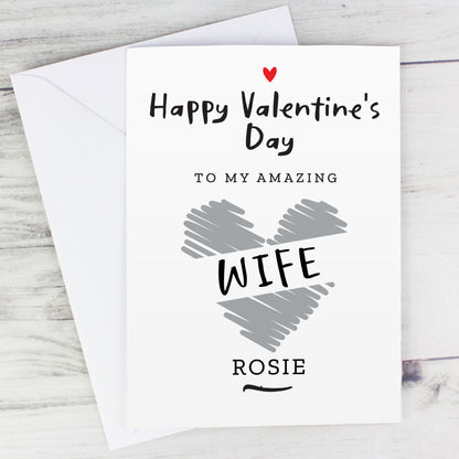 Personalised Happy Valentine's Day Card