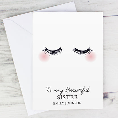 Personalised Eyelashes Card