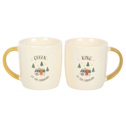 Camping King and Queen Couples Mug Set