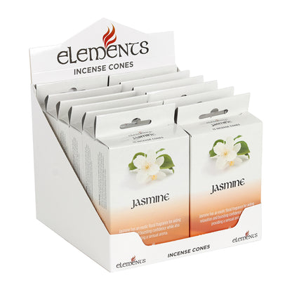 Set of 12 Packets of Elements Jasmine Incense Cones