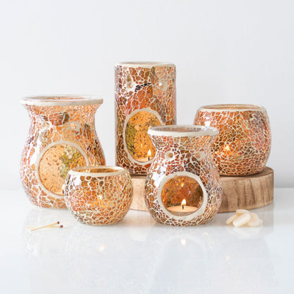 Pillar Brown Crackle Oil Burner