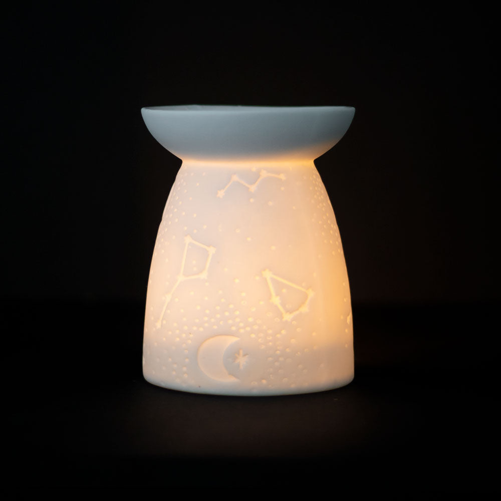 White Ceramic Constellation Oil Burner