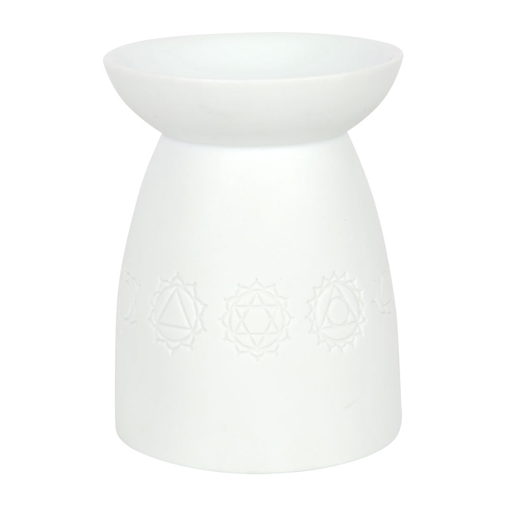 White Ceramic Seven Chakra Oil Burner