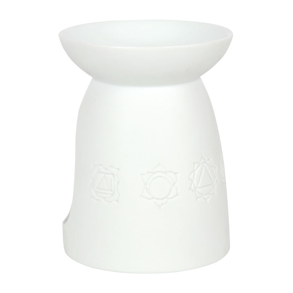 White Ceramic Seven Chakra Oil Burner