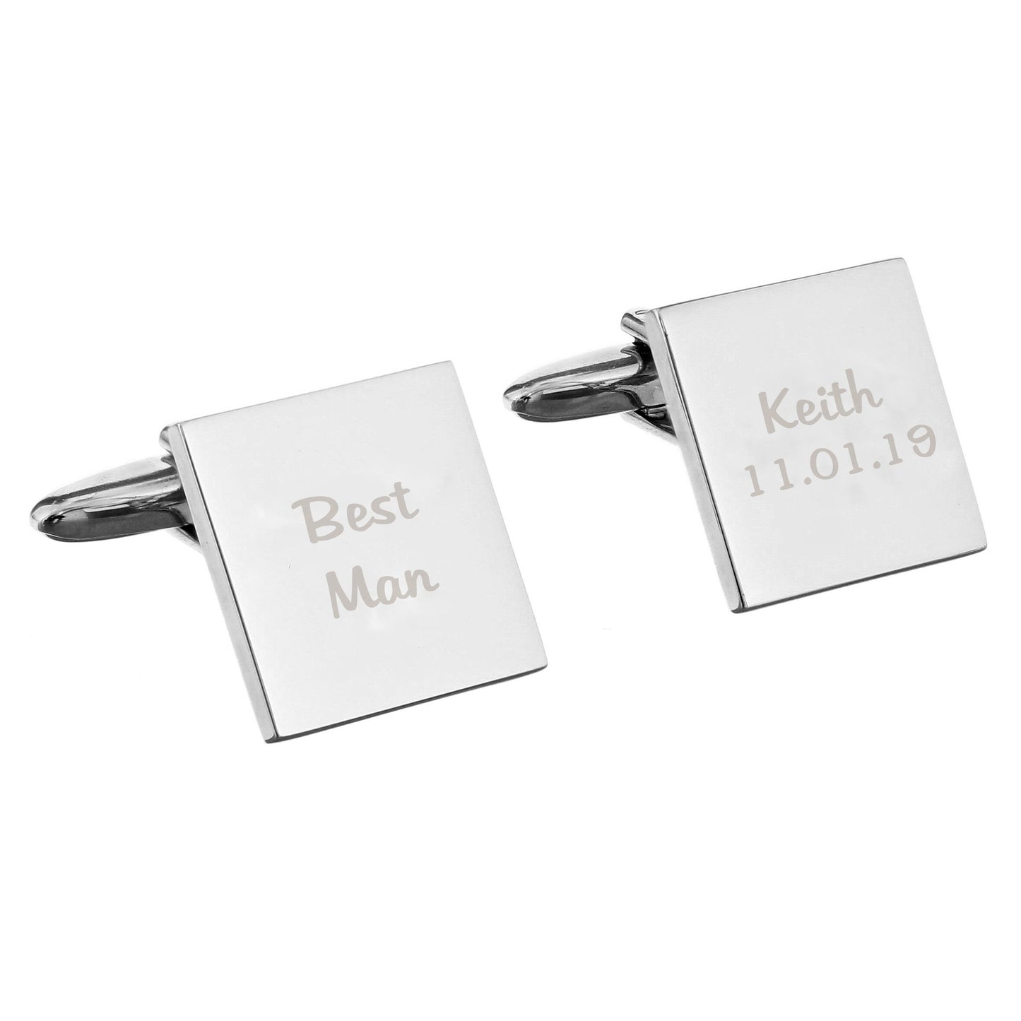 Personalised Wedding Role Square Cufflinks - 2 line