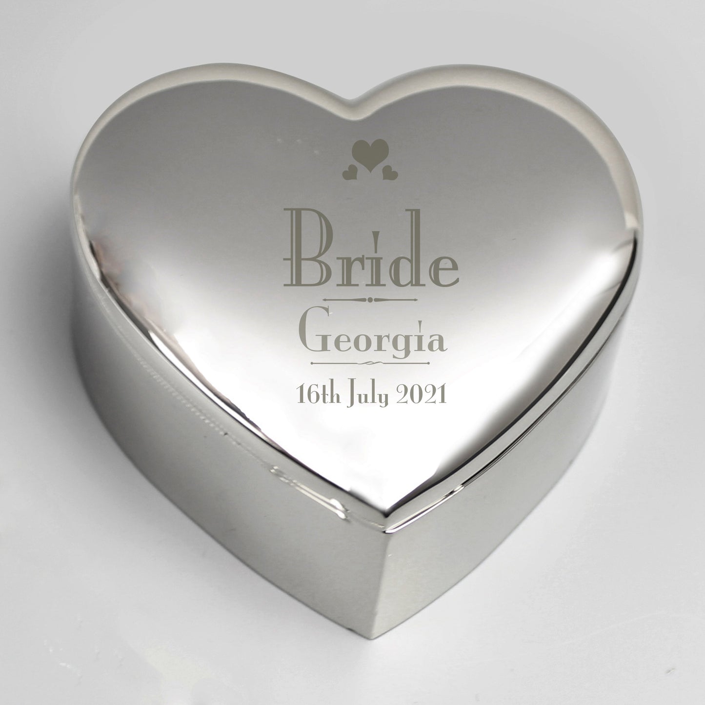 Personalised Decorative Wedding Bride Heart Trinket Box