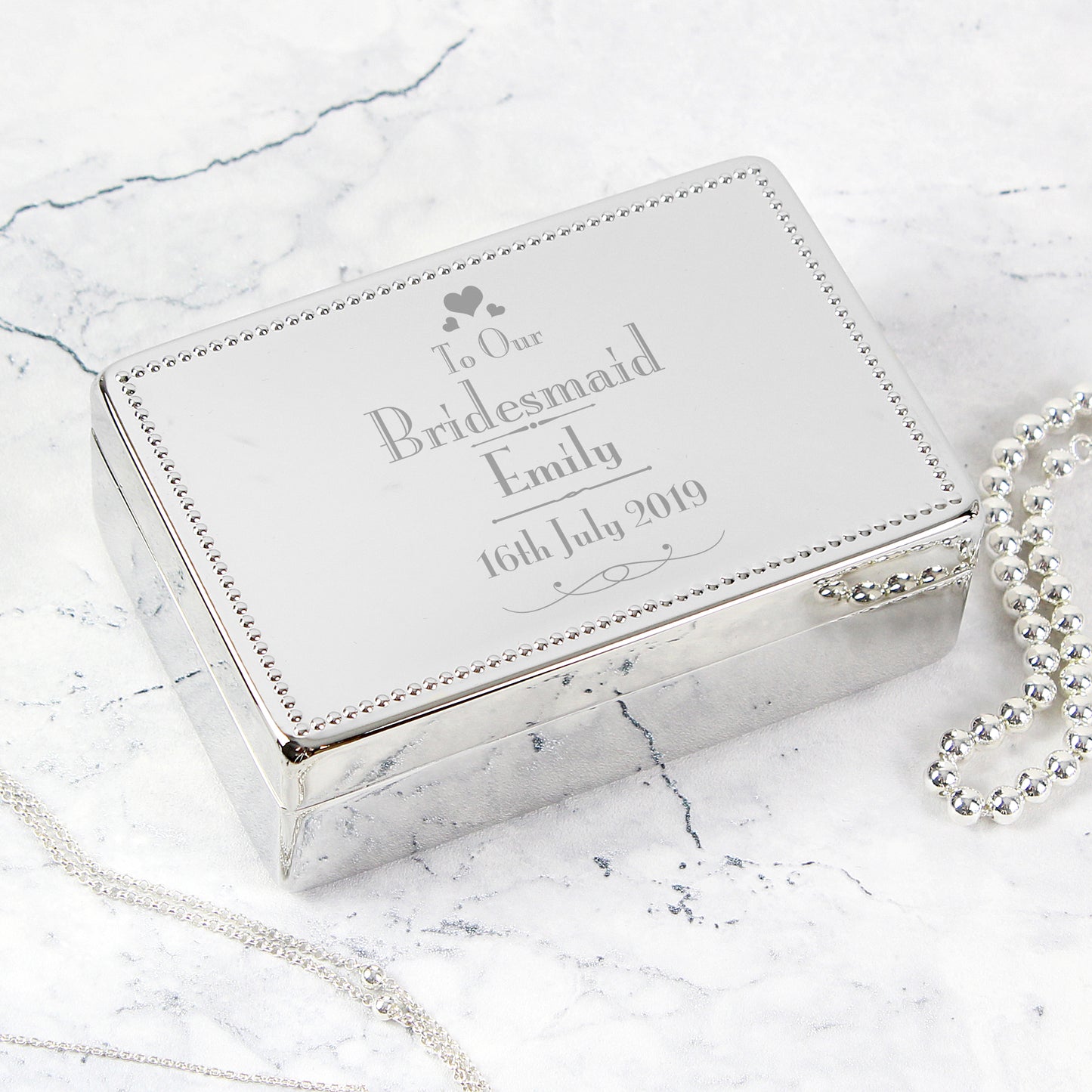 Personalised Decorative Wedding Bridesmaid Jewellery Box