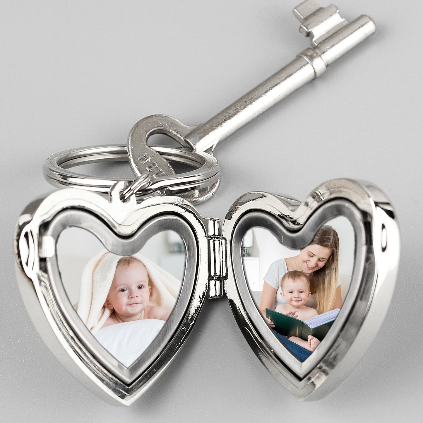 Personalised Swirl Heart Photoframe Keyring