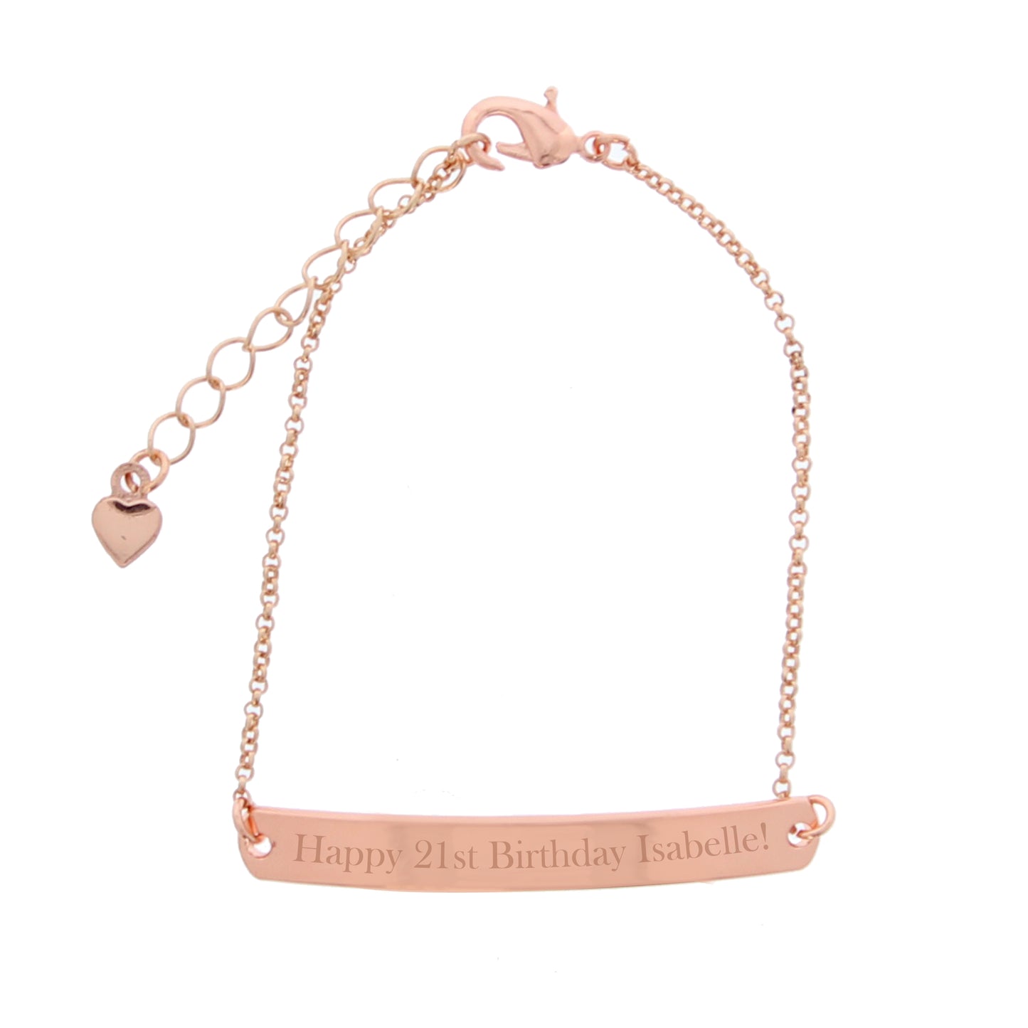 Personalised Rose Gold Tone Bar Bracelet