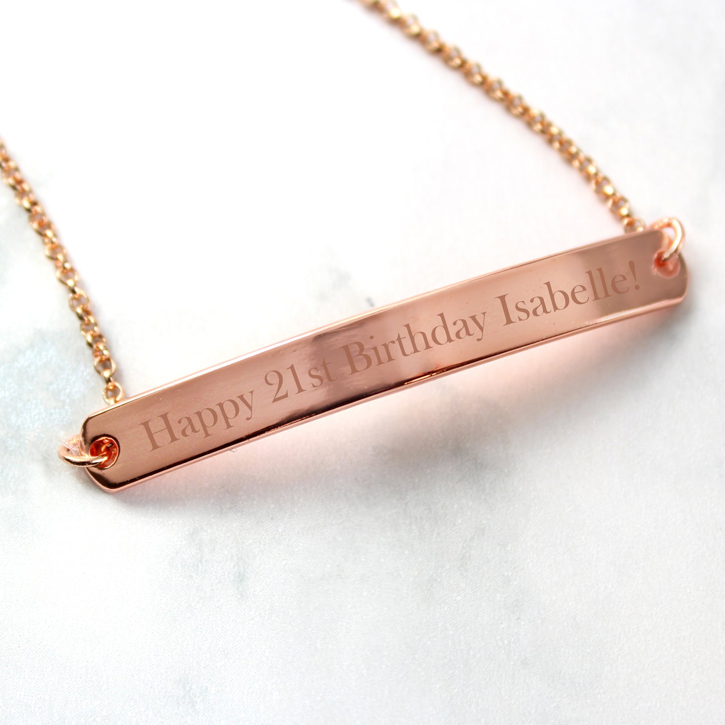 Personalised Rose Gold Tone Bar Bracelet