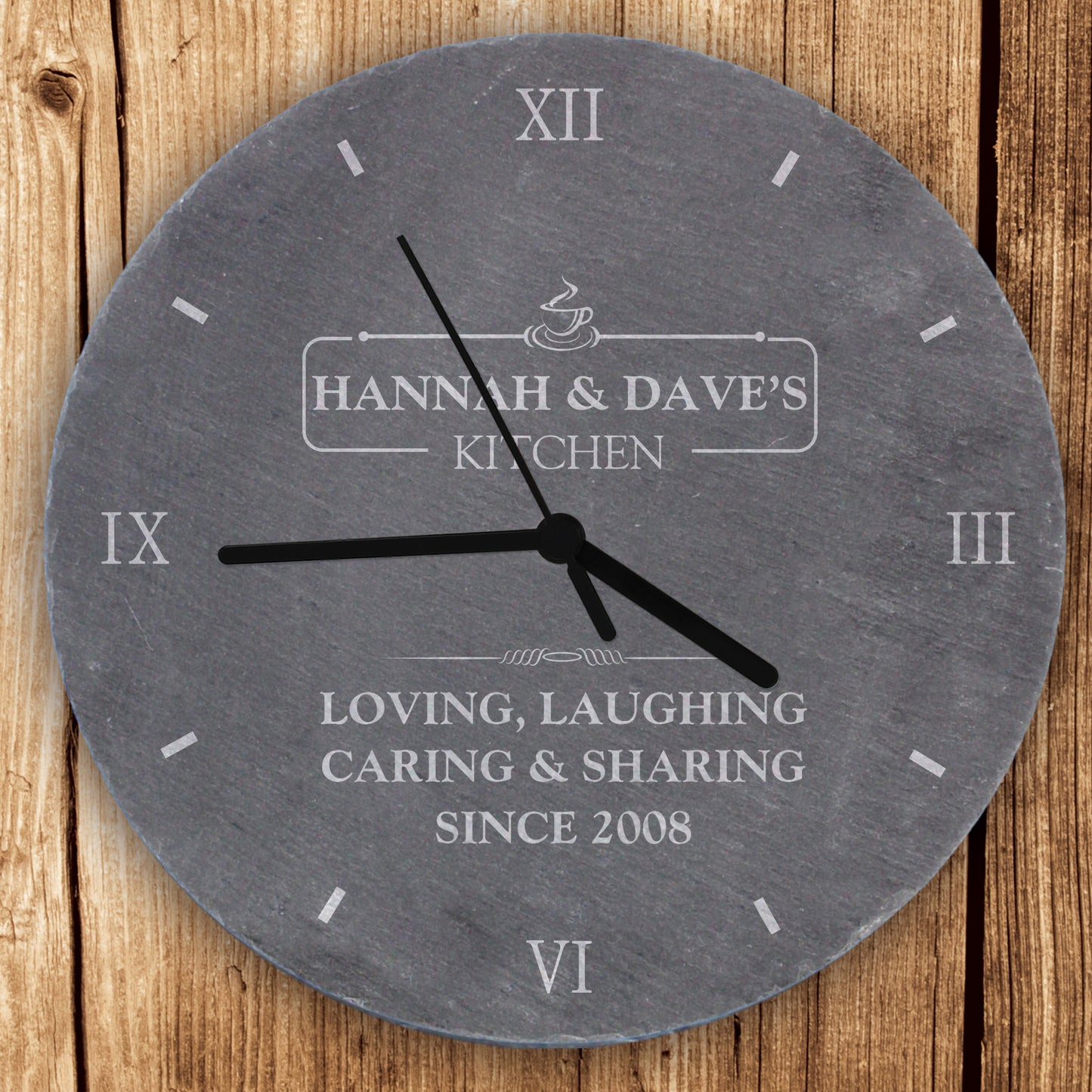 Personalised Kitchen Slate Clock