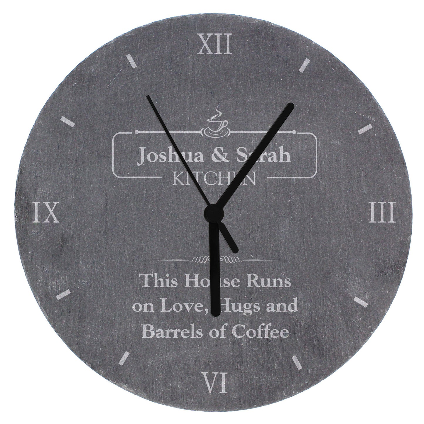 Personalised Kitchen Slate Clock