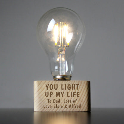 Personalised You Light Up My Life LED Bulb Table Lamp