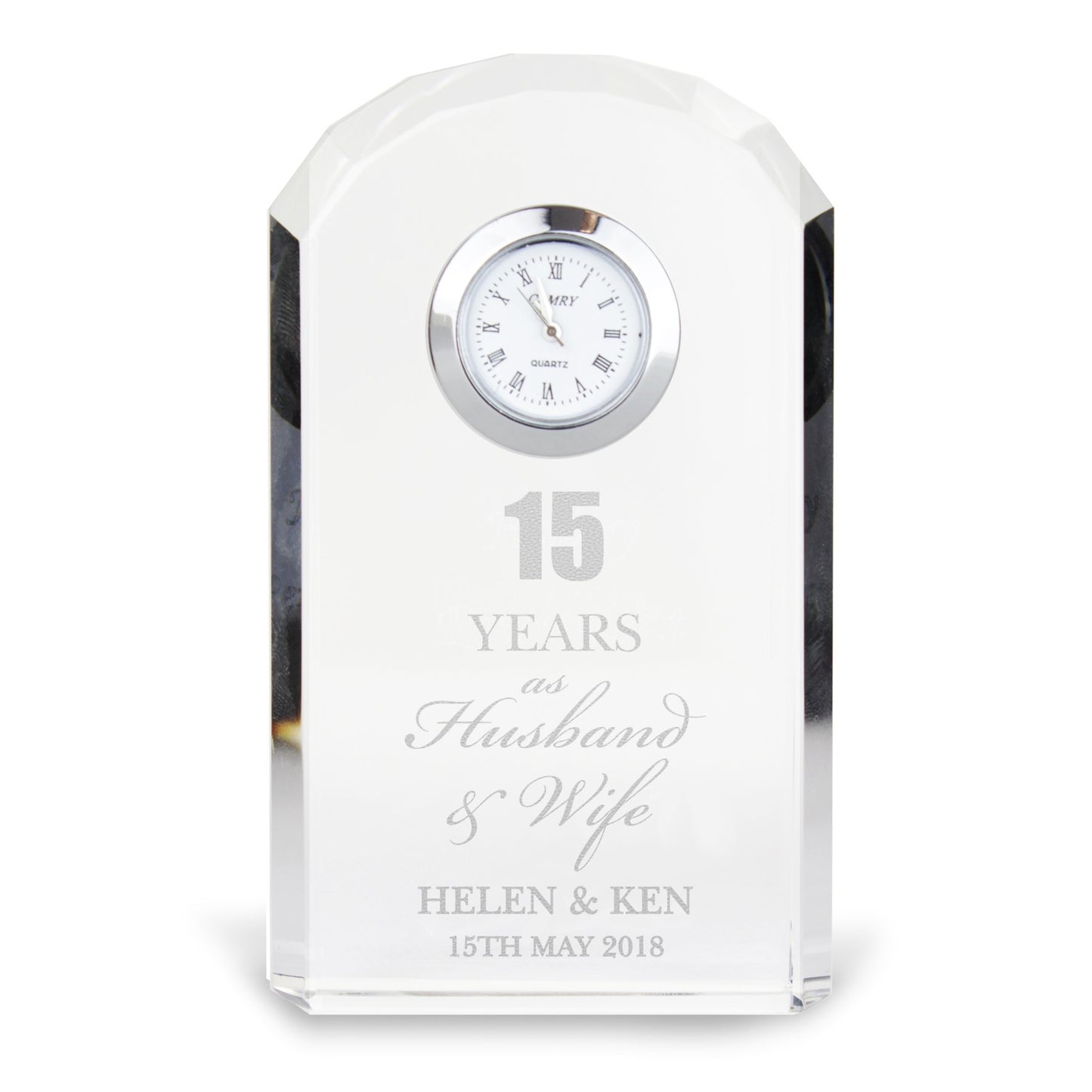 Personalised Anniversary Crystal Clock