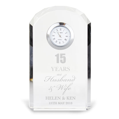 Personalised Anniversary Crystal Clock