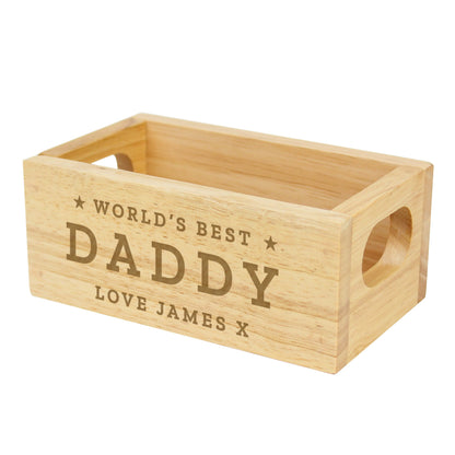 Personalised Worlds Best Mini Wooden Crate