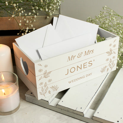 Personalised Free Text White Wooden Crate