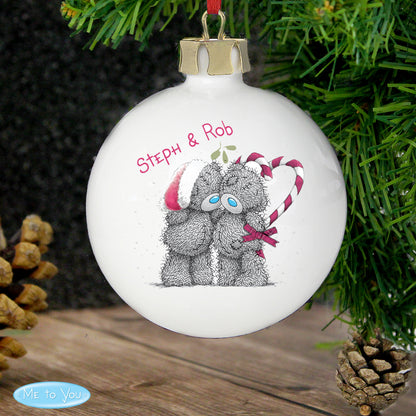 Personalised Me To You Couple Christmas Bauble