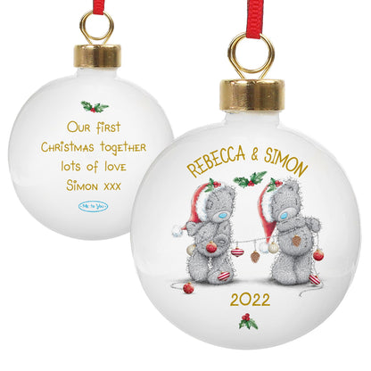 Personalised Me to You Christmas Couple's Bauble