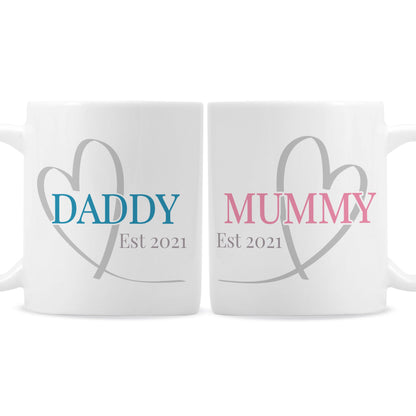 Personalised Mummy & Daddy Mug Set