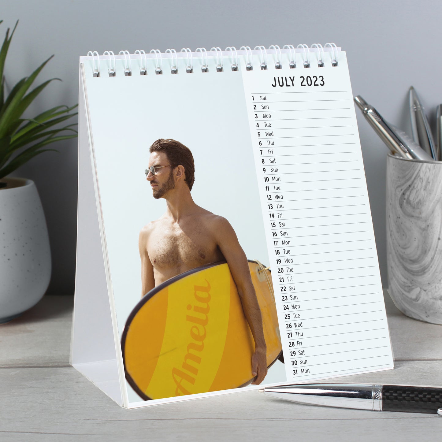 Personalised Hot Hunks Desk Calendar